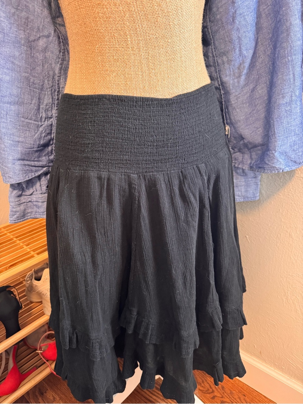 Odille/Anthropologie Tiered Midi Skirt